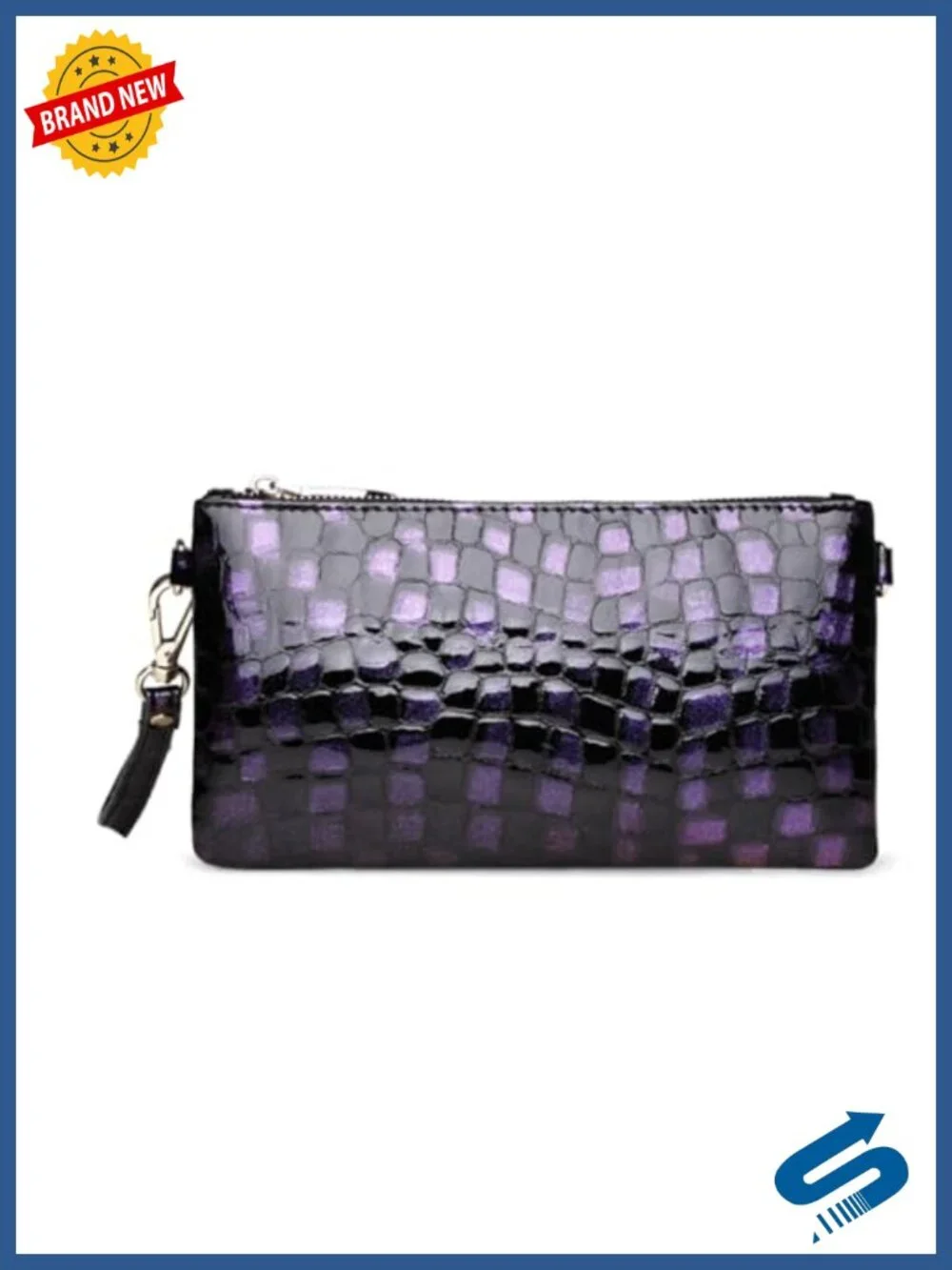Genuine Leather Wristlet Clutch RFID Blocking Wallet Crossbody Bag